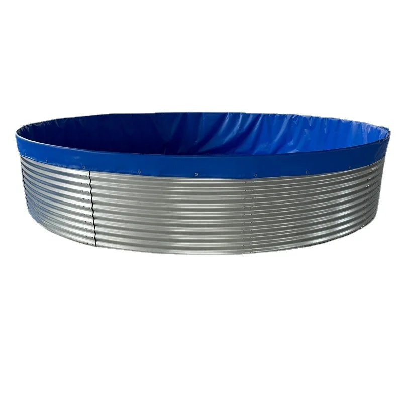 

Galvanized sheet fish pond Large outdoor canvas fish pond High density galvanized sheet reservoir Fishery assembly Aquaculture