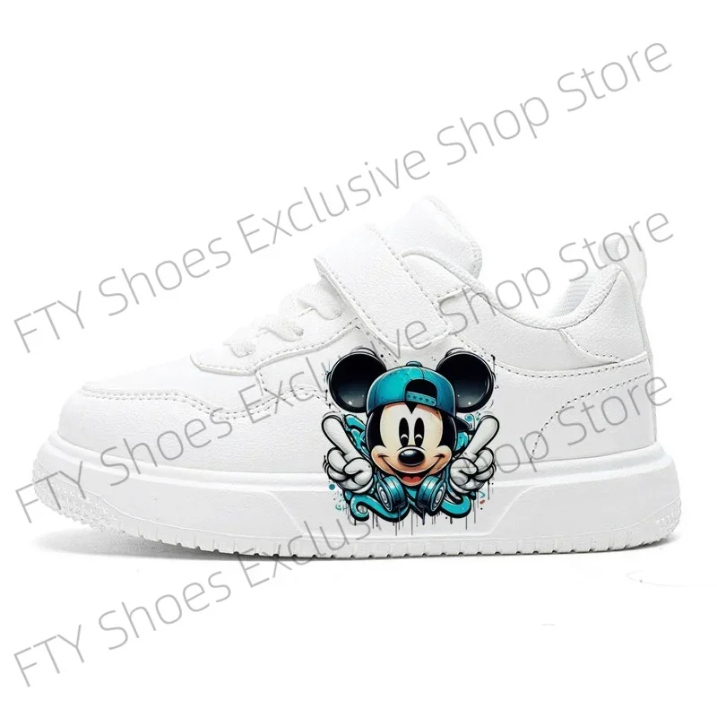 أحذية ديزني للأطفال كارتون ميكي ماوس كاجوال أحذية بيضاء صغيرة للأولاد أحذية رياضية للجري أحذية رياضية للأطفال