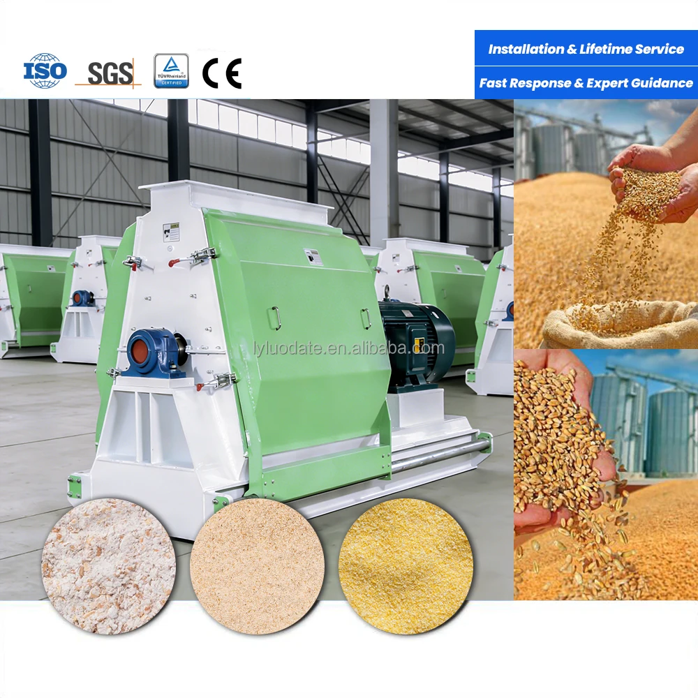 Luoyang LuoDate 15-20 Tons Per Hour Hammer Mill for Feed and Biomass Raw Materials with CE Certification