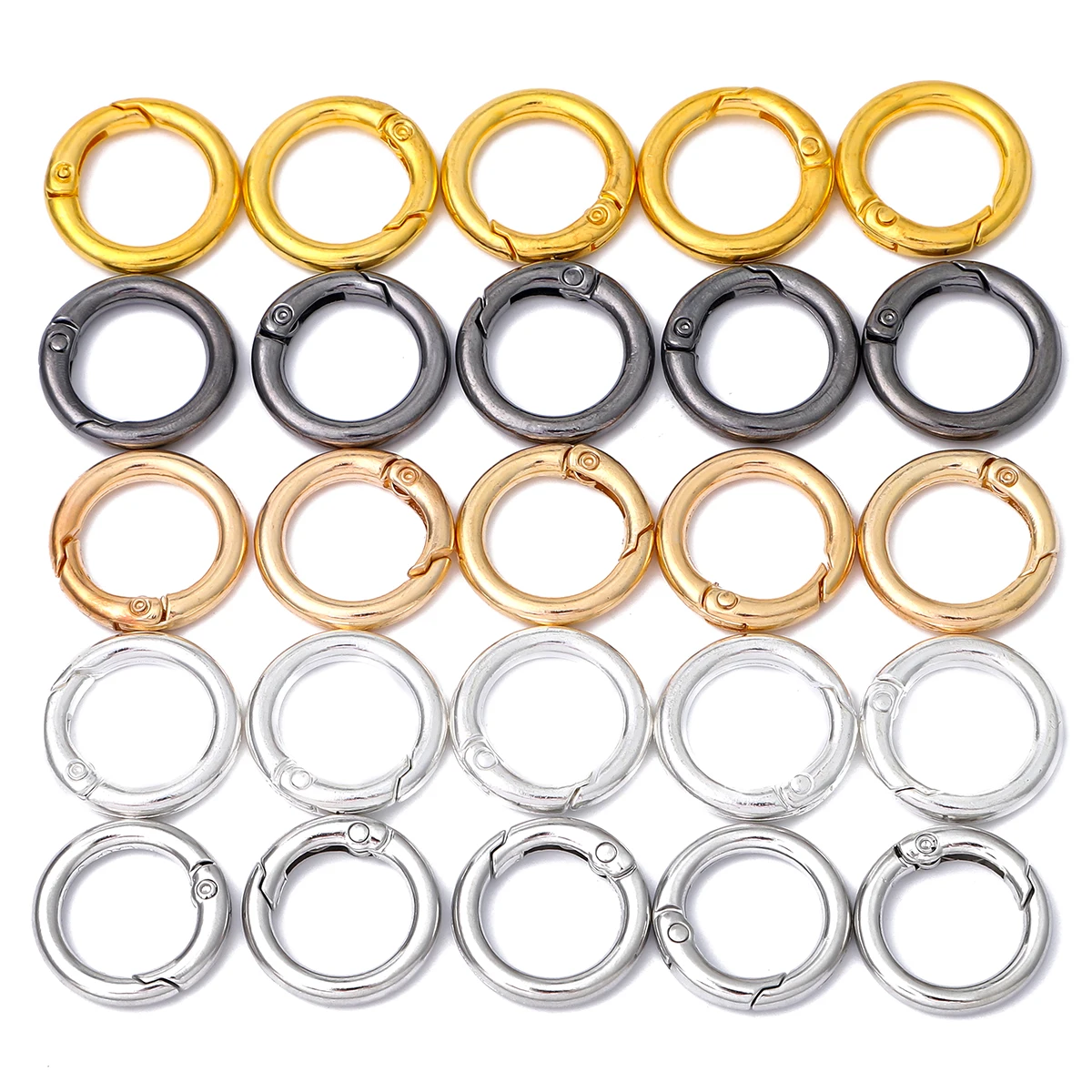 About10pcs Alloy Open Spring Ring, Circular Buckle, Open Circular Ring, Keychain, Luggage Buckle, Circular Hanging Buckle, Metal