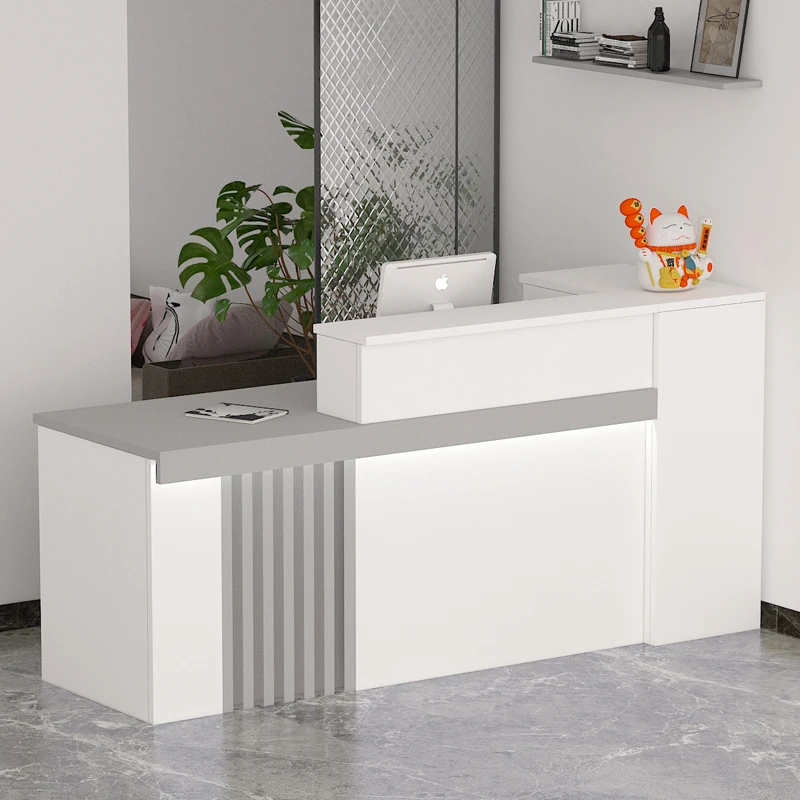 Mobile Information Reception Desk Lectern White Study Consul Reception Desk Cabinet Escritorio Hotel Reception Accessories