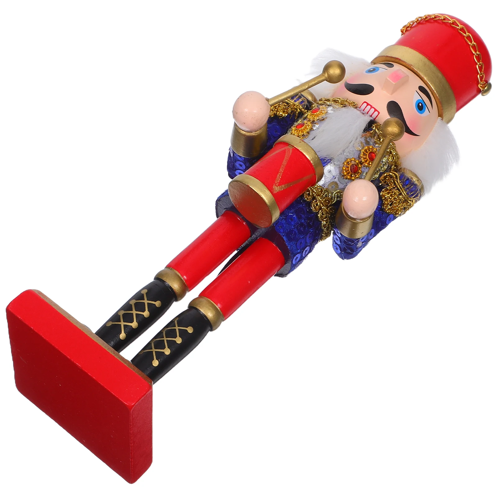 

25Cm Nutcracker Wooden Figure - Vibrant Holiday Christmas Decor for Desktop Tabletop Xmas Shelf Display Decoration