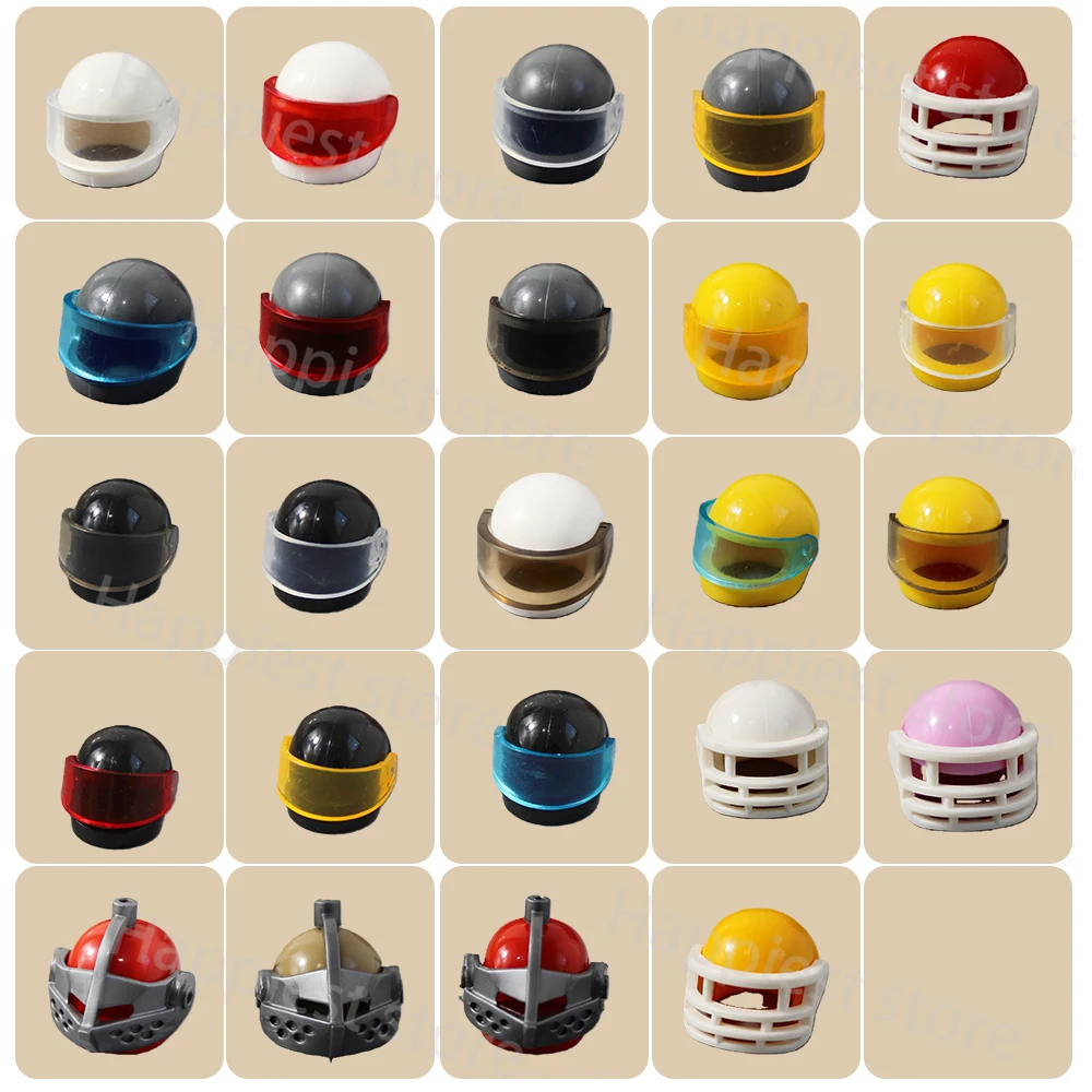 

Мотоциклетный шлем, бейсболка, строительные блоки, маска для фехтования, совместимые аксессуары, конструктор, игрушка для детей, подарок