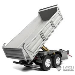 LESU 1/14 RC Full Trailer Metal 2 Axles Remote Control Hydraulic Multi-Stage Cylinder Dumper Trailers Toys Tractor Truck Model