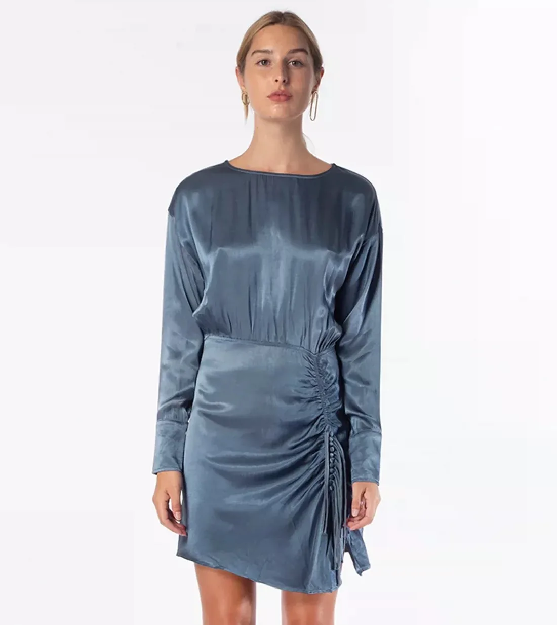 Foreign Trade Spain Original Single Splicing Dress Embroidered Medium length Fashion New Product – Detail 2