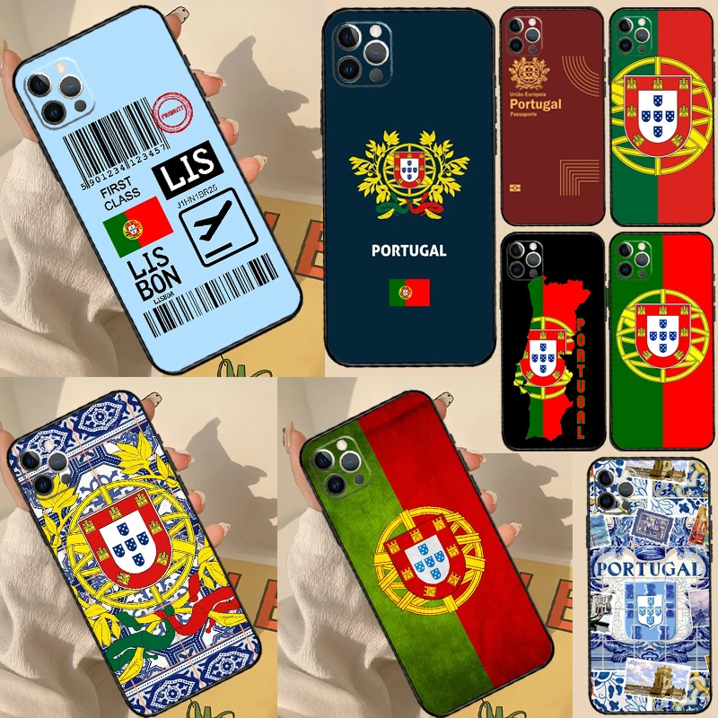 Portugal Passport Print Case For iPhone 11 12 13 14 15 Pro Max Cover For iPhone 13 12 Mini XR X XS Max 7 8 Plus SE 2020