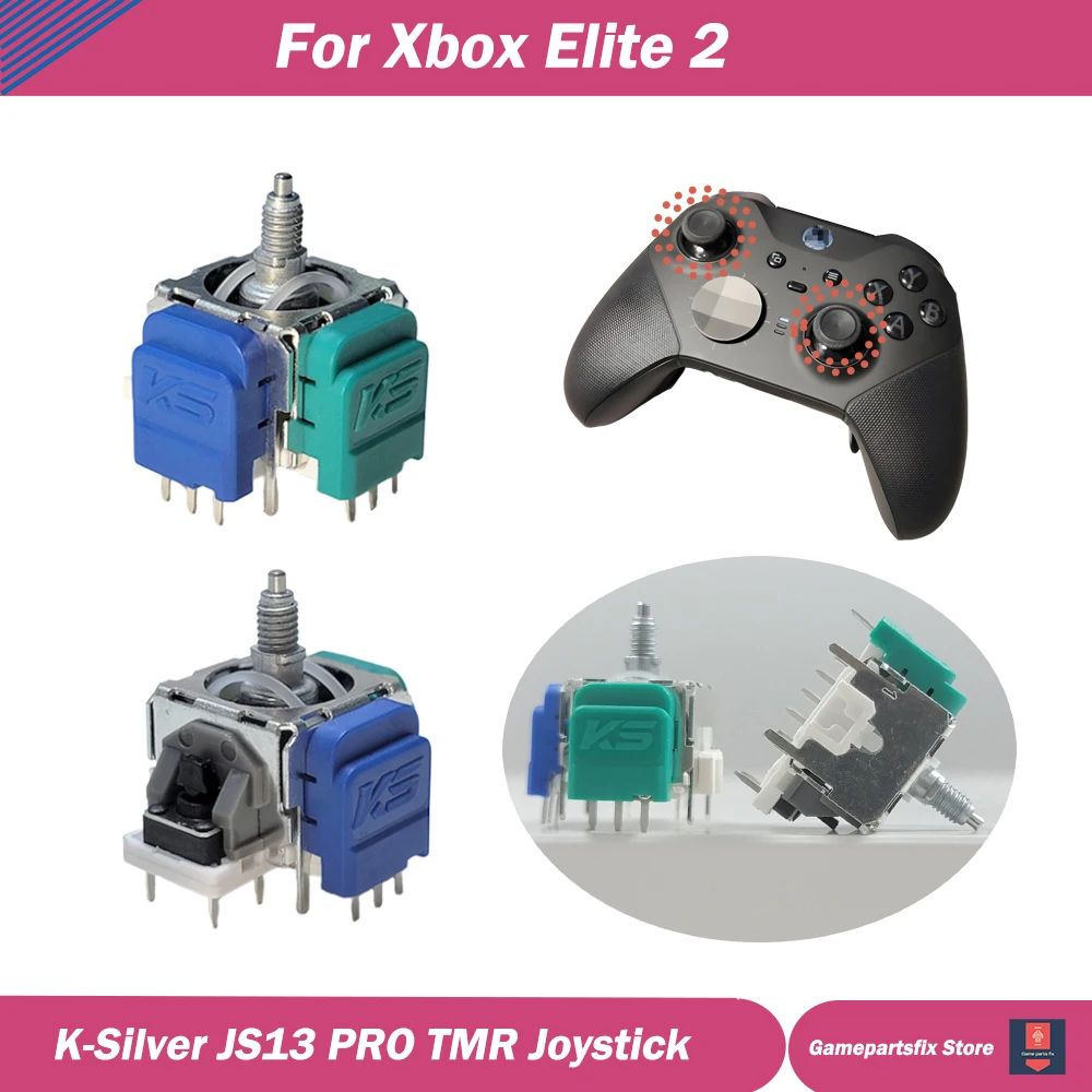 

2/10pcs K-Silver JS13 Pro TMR Joystick for Xbox Elite 2 Gamepad 3D Analog ThumbStick TMR Electromagnetic Joystick Replcement