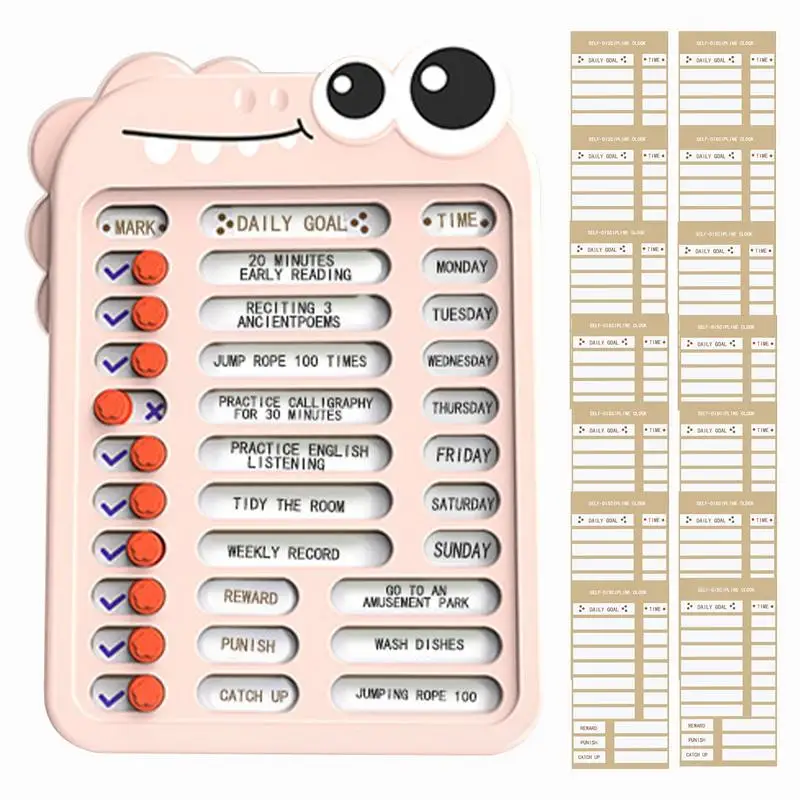 Bedtime Routine Chart Responsibility Chart For Kids Develop Good Habits With Checklist Slider Self-Discipline Check-in Board