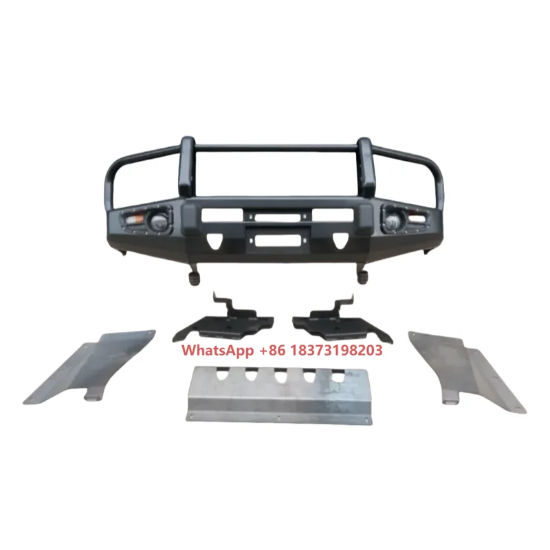 Brand New Off-Road Front Bumper with Winch Bracket for Nissan Patrol Y61 2005+ Made of Steel Includes Fog Light Cut-Outs