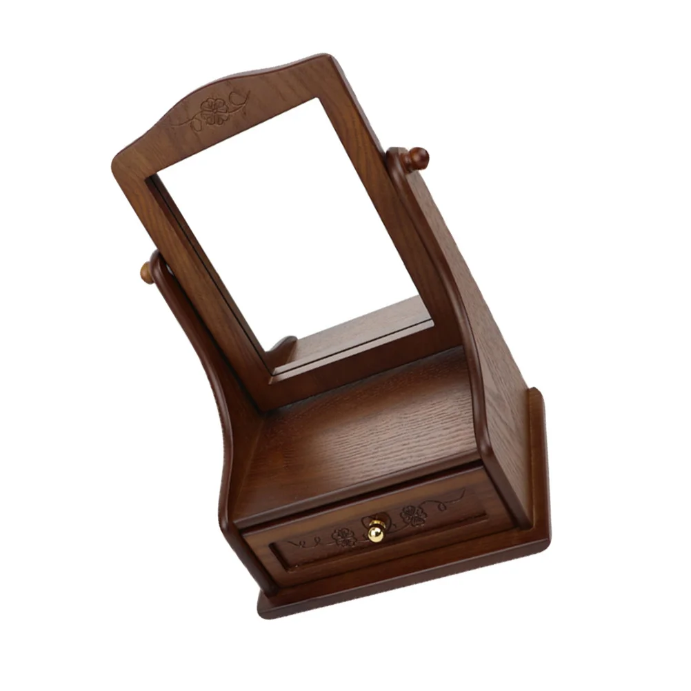 Miroir de maquillage rétro Vintage, pour coiffeuse de bureau en verre argenté de haute clarté réglable