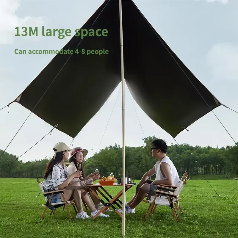 Picnicamp Camping Canopy Tent Outdoor Summer Camouflage Park Picnic Sunshade Beige Lightweight Black Coating Sunproof