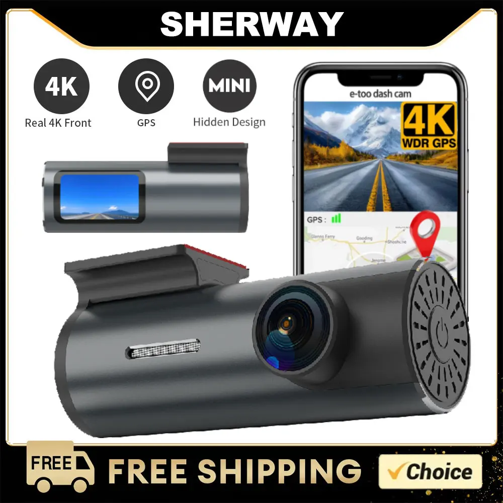 4K WiFi Car DVR Dash Cam GPS Camera 2K HD Mini Car Cam 24H Parking Monitor APP Control Car Driving Video Recorder Gps Dashcam