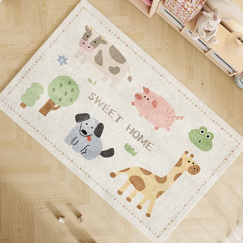 Cartoon cute animal carpets for living room children's bedroom crawl rugs kitchen home decoration kids play anti-slip floor mats