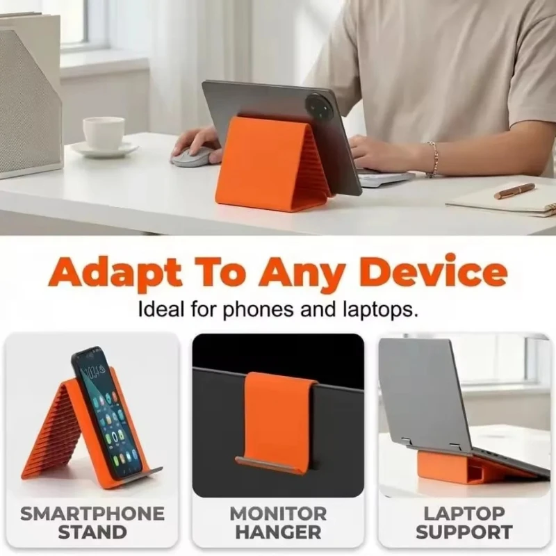 Lazy Portable Phone Stand Silicone Desktop Tablet Laptop Holder Creative Flexible Foldable Transforming Stand Travel Accessory - view 5