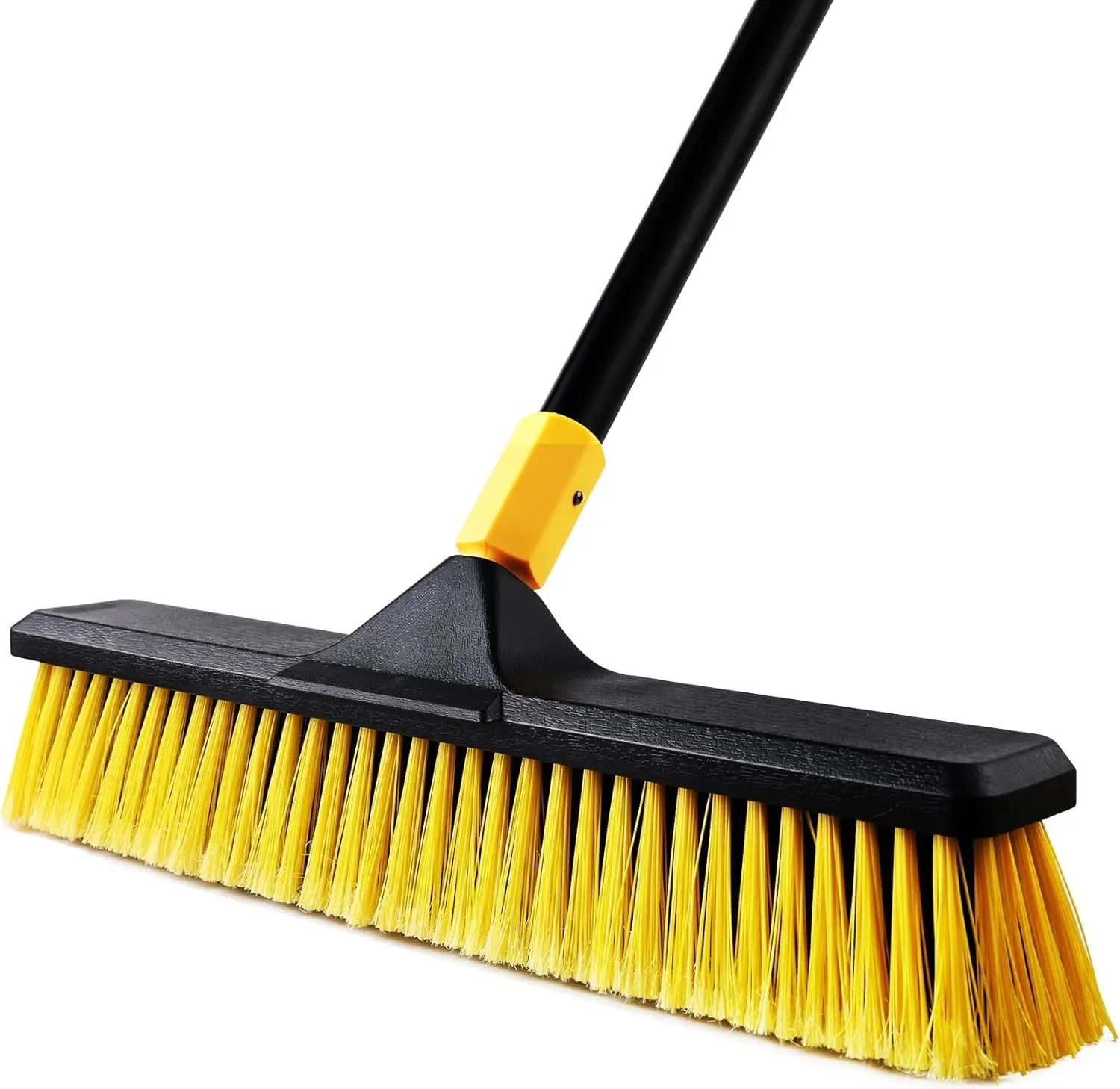18-inch hard bristle broom! Labor-saving long handle, cleans all hard floors of courtyard and garage easily