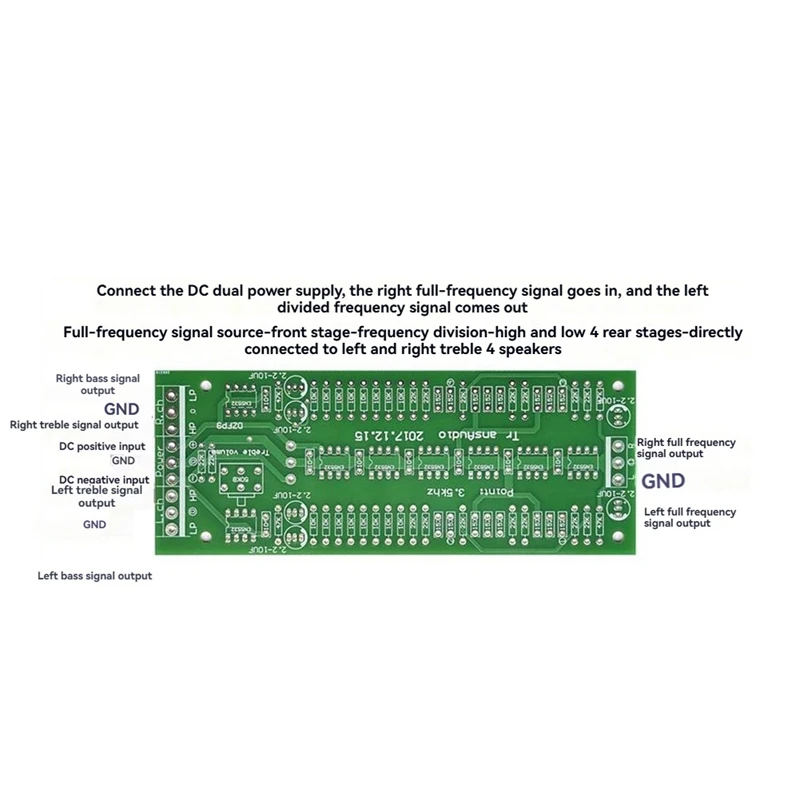 Dlhifi Bass Treble 2Way Crossover Audio Board NE5532P Frequency Divider Crossover Filters For Audio Amplifier System