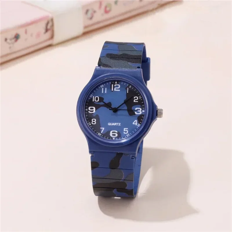 Camouflage Band Quarz Jungen und Mädchen Studenten Armbanduhr Silikon Geschenk Uhr für Kinder Reloj Mujer Montre Relogio feminino