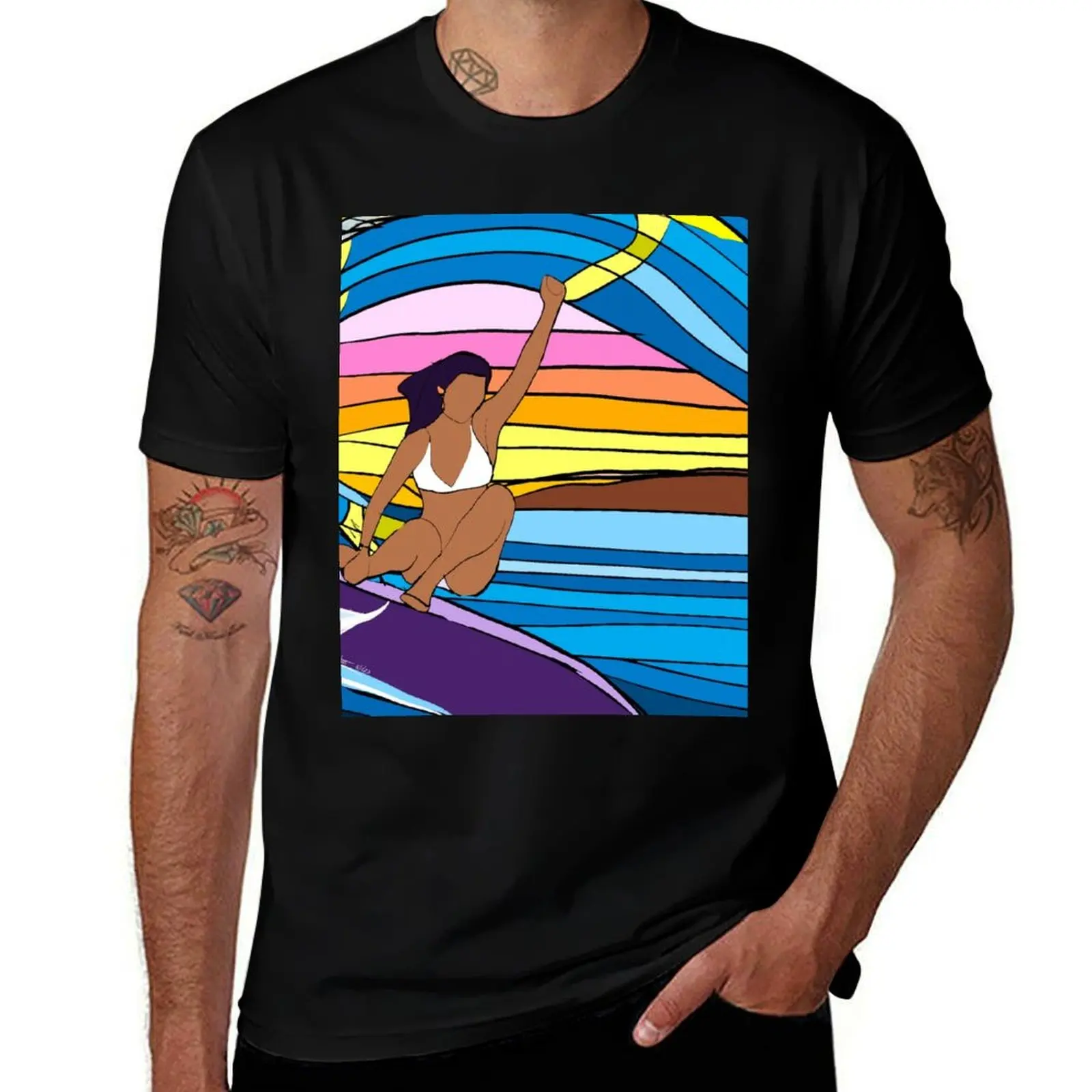Waimea Roller Coaster Ride T-Shirt Large Size Soft Cotton T-Shirt