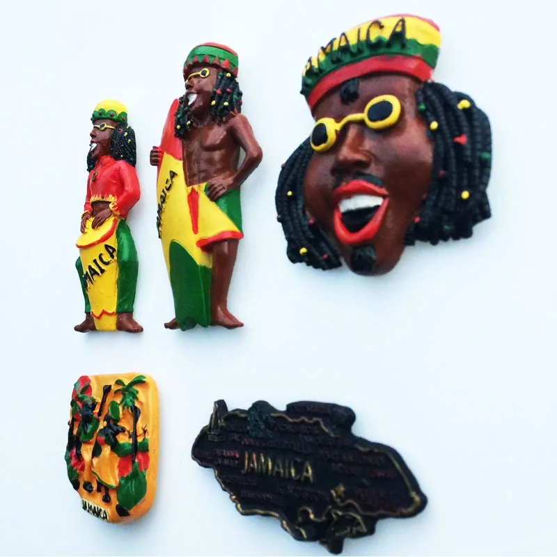 Jamaica 3D Fridge Magnets Home Tourism Souvenir Polyresin Refrigerator Magnets Sticker Collection Handicraft Gift Decoration