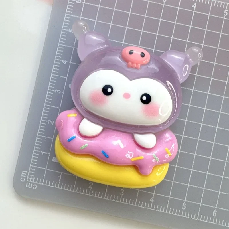 Cartoon Anime Sanrio Cute HelloKitty Luminous Resin Patch Transparent Handmade DIY Girl Jewelry Accessories Materials Wholesale