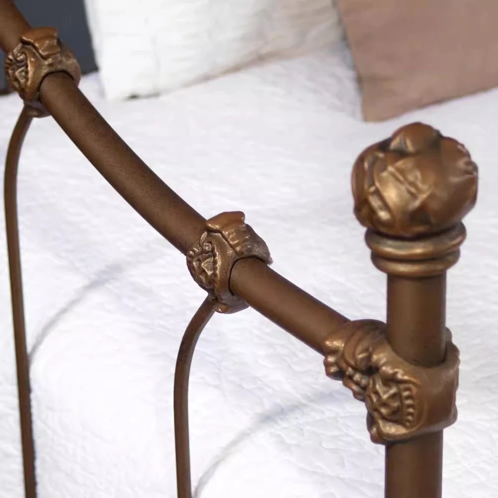 Sofá-cama de ferro forjado, simples, princesa, sentado e dormir, pequeno apartamento, push-pull