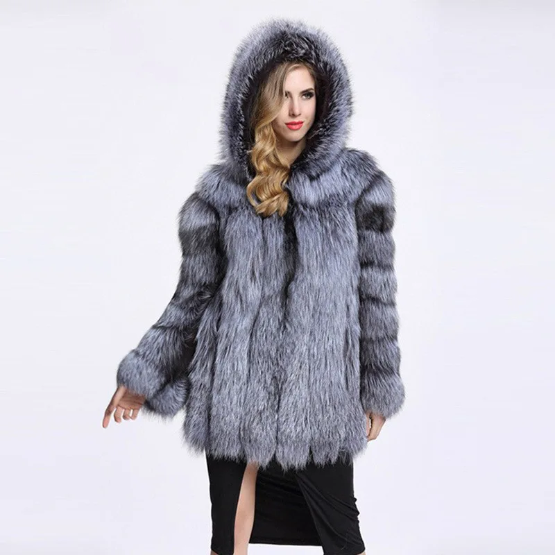 Abrigos de piel sintética de longitud media para mujer, chaquetas con capucha, ropa de calle gruesa y cálida Y2k, chaqueta lisa, prendas de vestir exteriores de trabajo para Otoño e Invierno