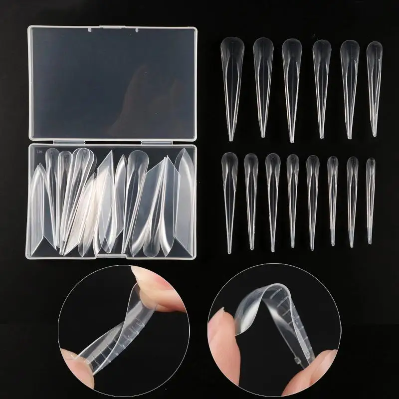 

Механические формы для наращивания ногтей, 150 шт., в форме драконьего когтя, для профессионального использования в салонах, для акрилового и гелевого наращивания.