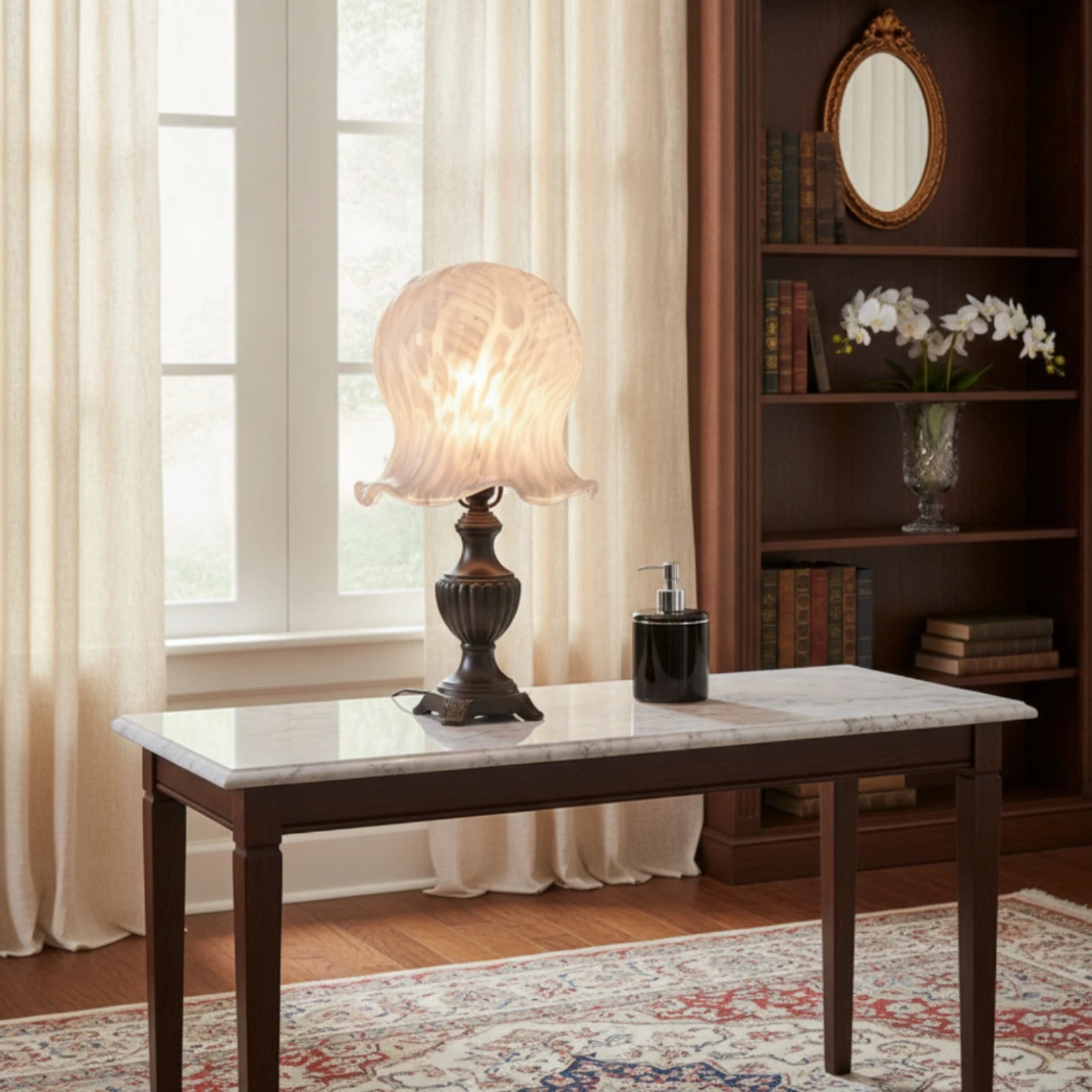 Flower Shaped Glass Lamp Shade Ruffled Glass Lamp Shade European Design Lamp Cover Lighting Part for Hallway