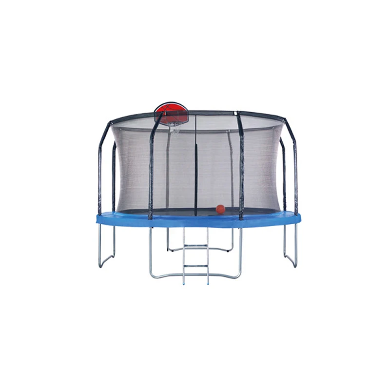 Grand trampoline élastique de gymnastique domestique pour enfants avec filet de sécurité et enceinte