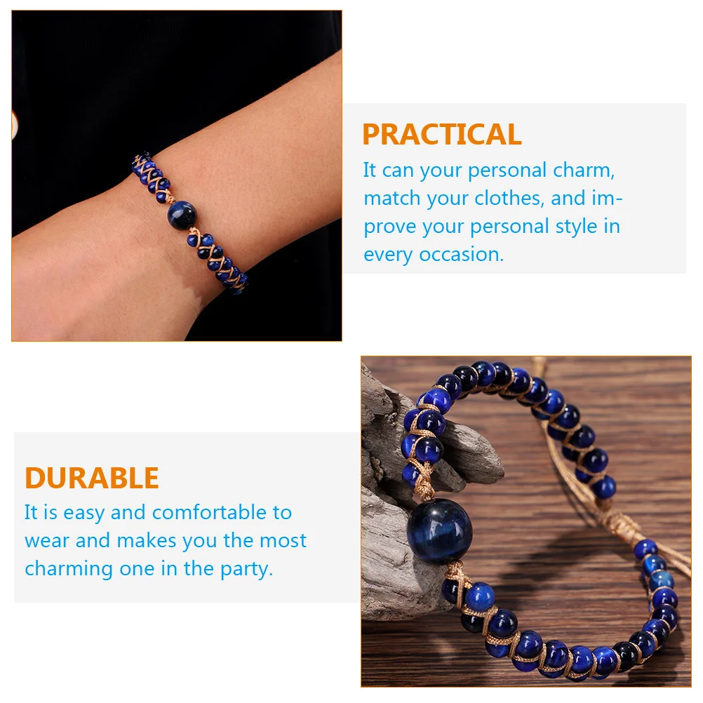 

Wear-Resistant Eye Stone Unisex Bracelet Adjustable Decorative Beads Bracelet Daily Use Comfortable Stylish Charm