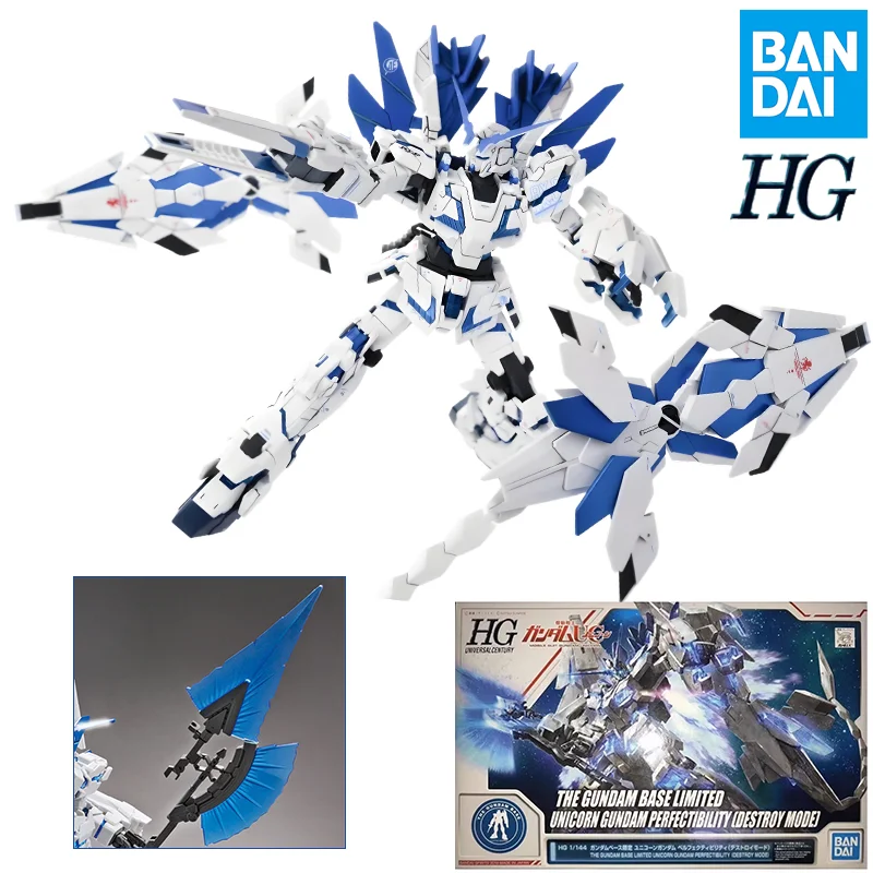 

Bandai HG 1/144 Original UNICORN GUNDAM PERFECTIBILITY DESTROY MODE Aninm full Action Assembly Figure Model Toy Gifts for kids