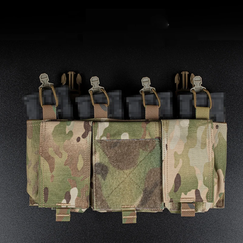 

Tactical Magazine Pouch 5.56 Quadruple Mag Pouch Open Top Rifle Mag Carrier for M4 M16 AR-15 Magazines Vest Front Panel