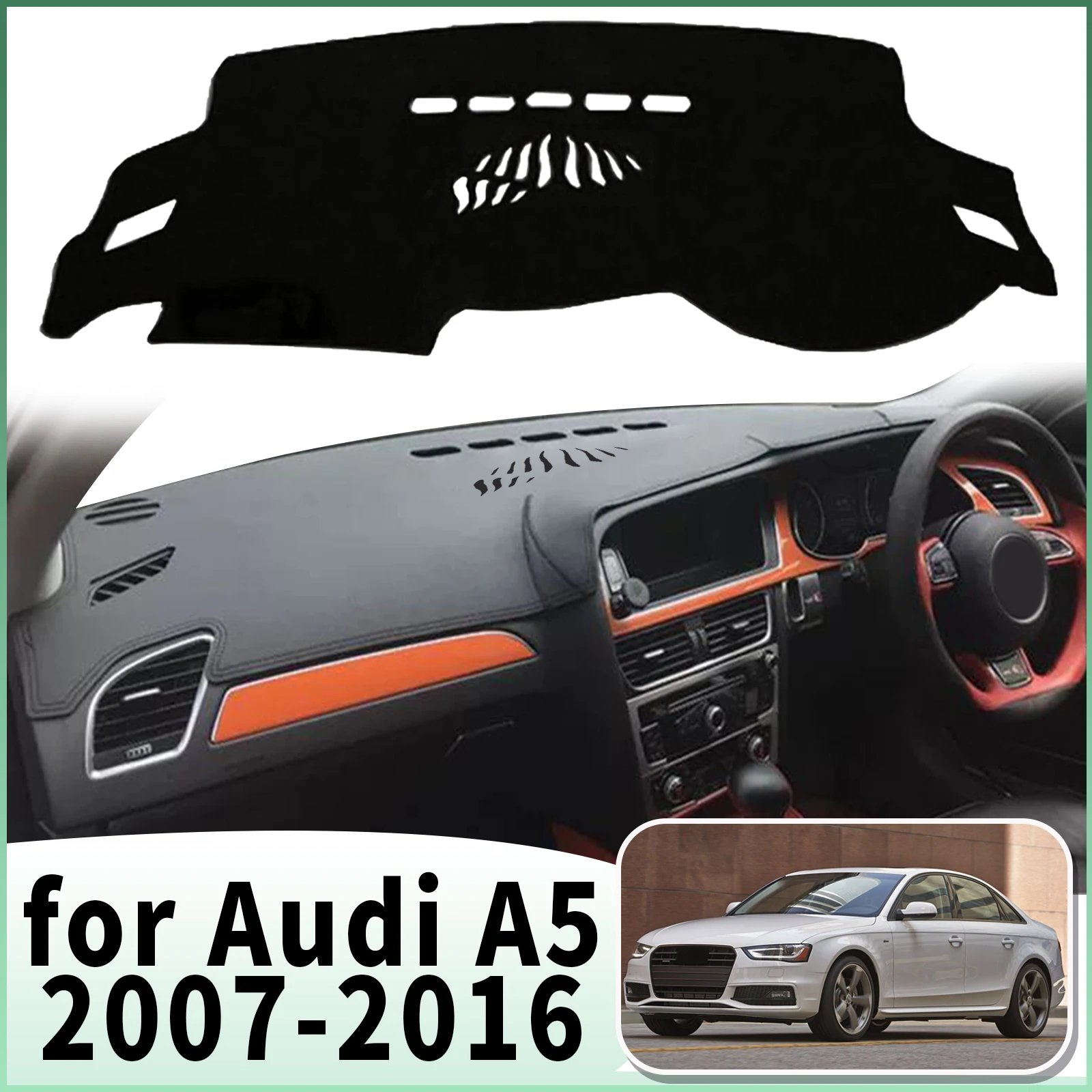 

fit for Audi A5 2016-2009 Car Dashmat Dashboard Cover Pad Accessories DashMat Sunshade Protective Carpet Leather
