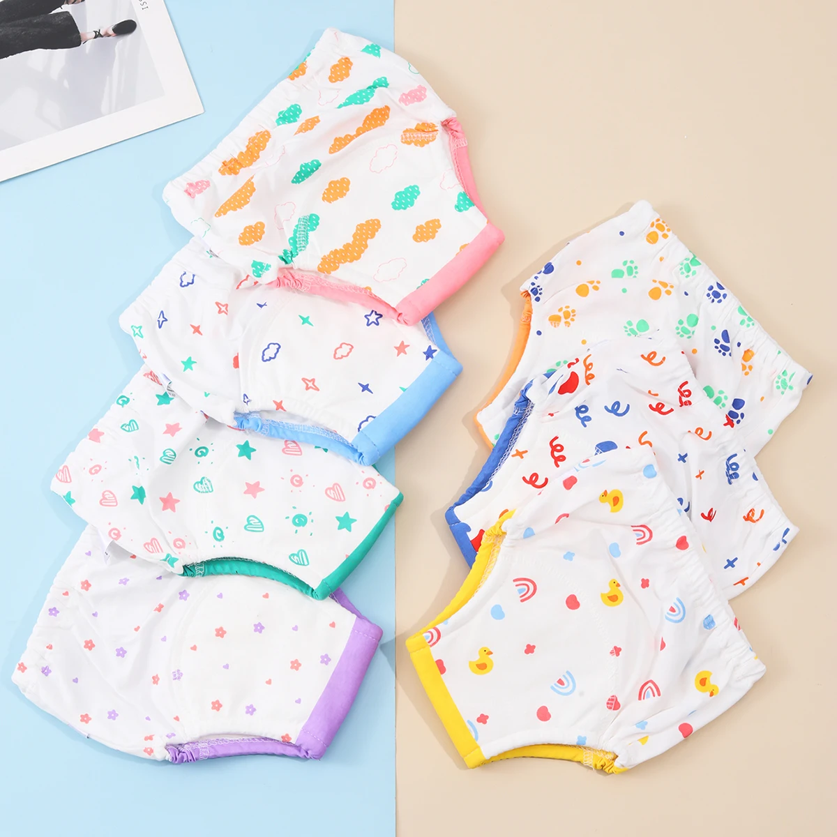 Waterproof Reusable Cotton Baby Training Pants Infant Shorts Underwear Cloth Baby Diaper Nappies Panties Nappy Changing