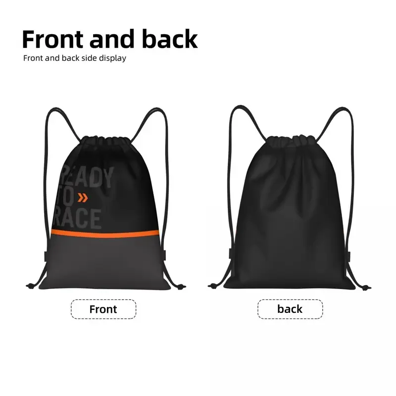 Custom ready to race motocross bike drawstring backpack women men gym sport sackpack portable endurance racing training bag sack