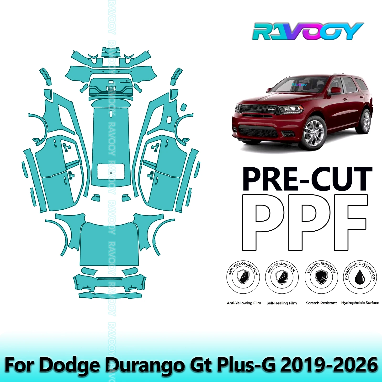 

Car Precut Paint Protection Film Full Vehicle Anti-scratch Exterior TPU PPF For Dodge Durango Gt Plus-G 2019-2026