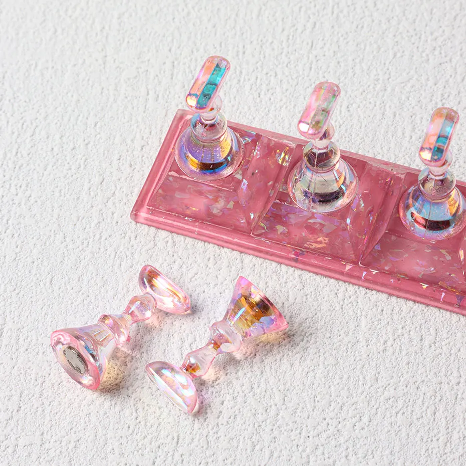 Aurora Chess Borad Magnetic Nail Tips Display Stand Resin Show Nail Holder Practice Gel Polish Nail Tips Showing Shelves Tools