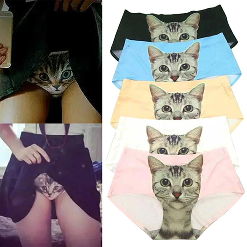 Seksowne majtki Pussycat damskie majtki anty opróżnione kot miau gwiazda bielizna kot