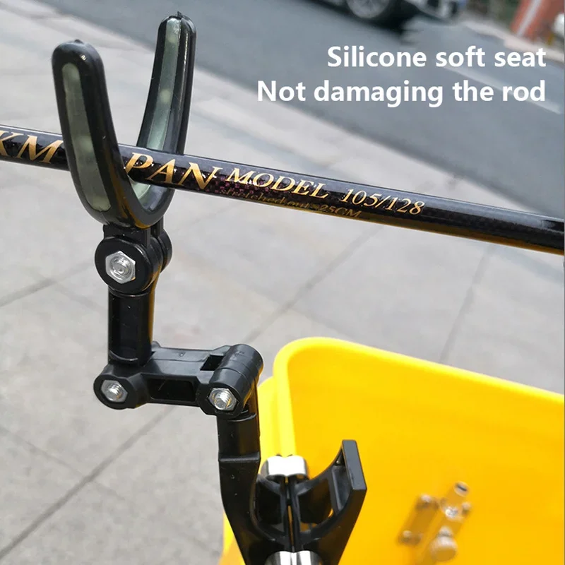 360° Rotatable Raft Fishing Rod Holder, Anti-slip Luminous Front and Rear Hooks for Sub-bridge Raft