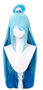 Anime KonoSuba bendición de Dios en este maravilloso mundo Aqua vestido azul uniforme traje Anime personalizar Aqua Cosplay disfraces peluca
