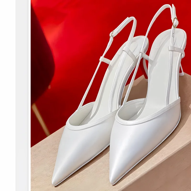 Ankle Strap Shoes for Ladies Pointed Toes Kitten Heels Sewing Lines Female Sandals Solid Chassure Femme Solid Zapatos De Mujer view 4