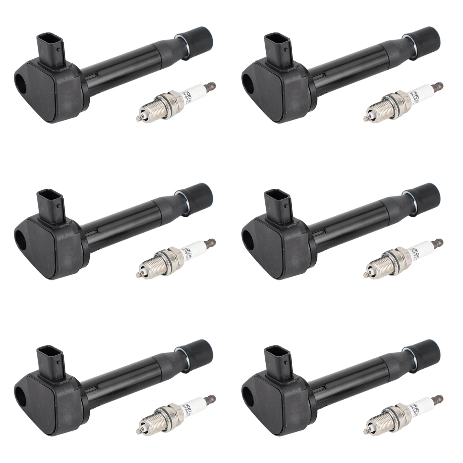 6pcs Ignition Coils Spark Plugs Set UF242 For Honda Odyssey 3.5L 1999-2007 30520P8EA01