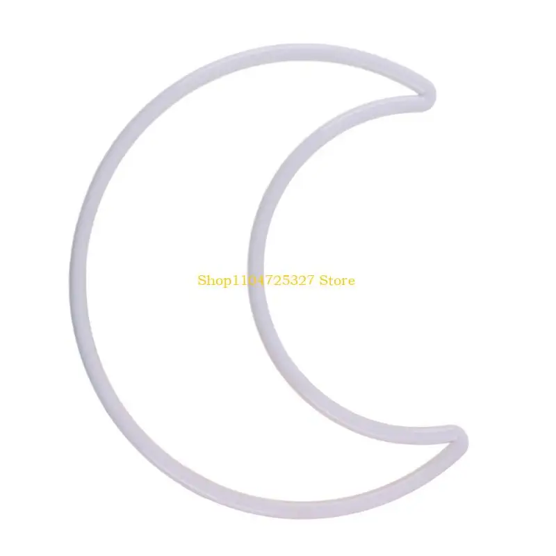 

D8KF Dream Catcher DIY Craft Supplies White Plastic Moon for Handmade Art Projects, Lightweight and Customizable Various Size