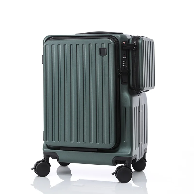 2024 New Double Opening Suitcase 20 inch Boarding Box type-c & usb Oort with Cup Holder Multifunctional Suitcase TSA Password