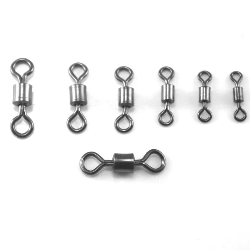 50Pcs Brass Alloy Barrel Fishing Swivels 8‑12.5mm High Strength 360° Rotation Anti‑Tangle Line Connector Fishing Tackle