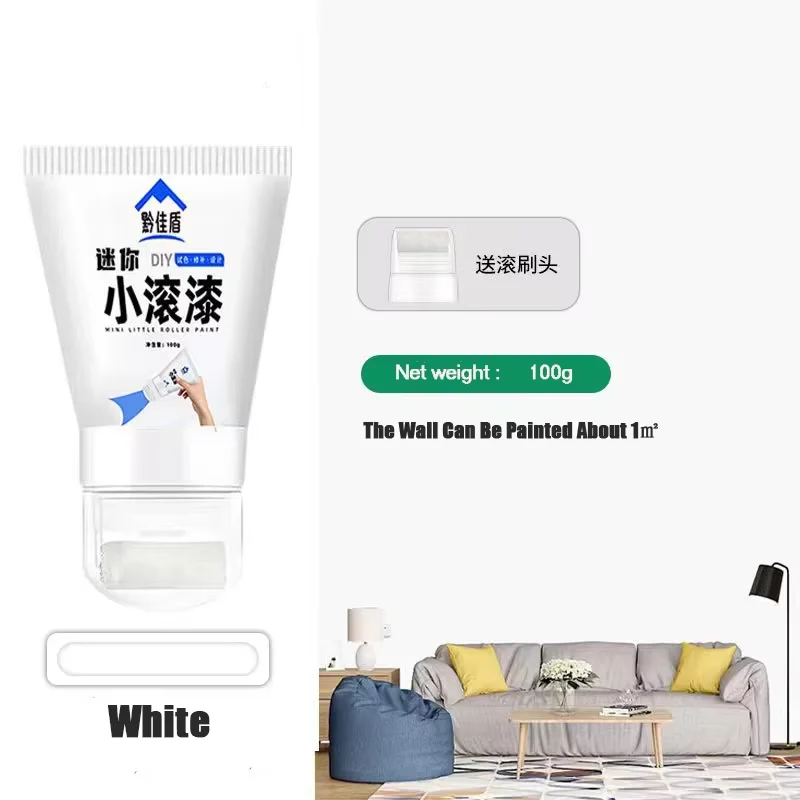 Wall Small Roller Paint, Interior Latex Paint Small Roller Brush, Repair Paint, Repair Coating, High-viscosity White Anti-crack