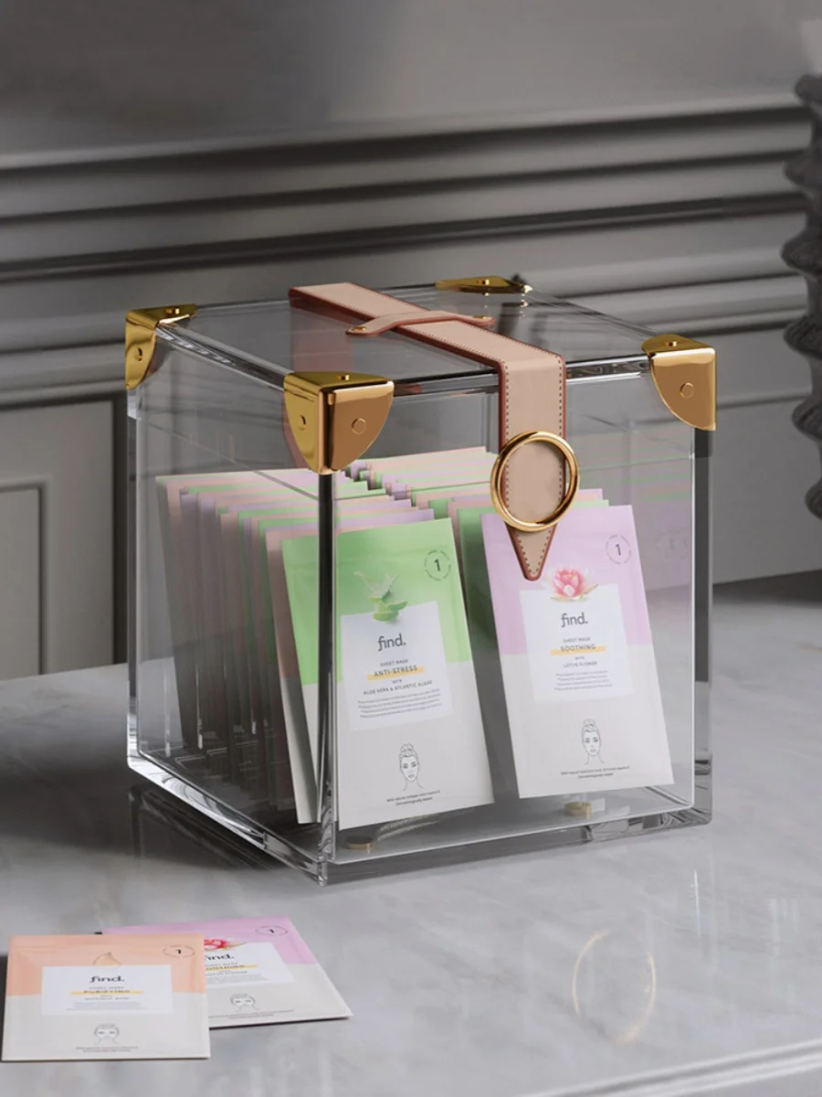 

Mask storage box Acrylic desktop dresser Cosmetics skin care products Transparent dustproof storage box