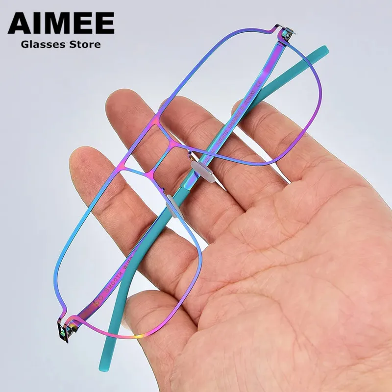 Germany Brand Oversize Eyeglasses Men Pilot Double-Beam Ultralight Glasses Frame No Fade Women Blue Light Spectacles Frames Hugo
