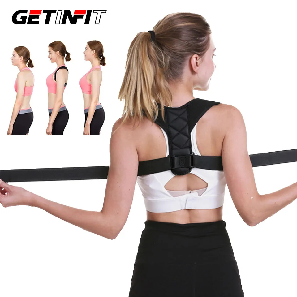 GETINFIT Adjustable Back Brace Support Spine Neck Health Correction Belt Invisible Shoulder Posture Corrector Home Office Unisex