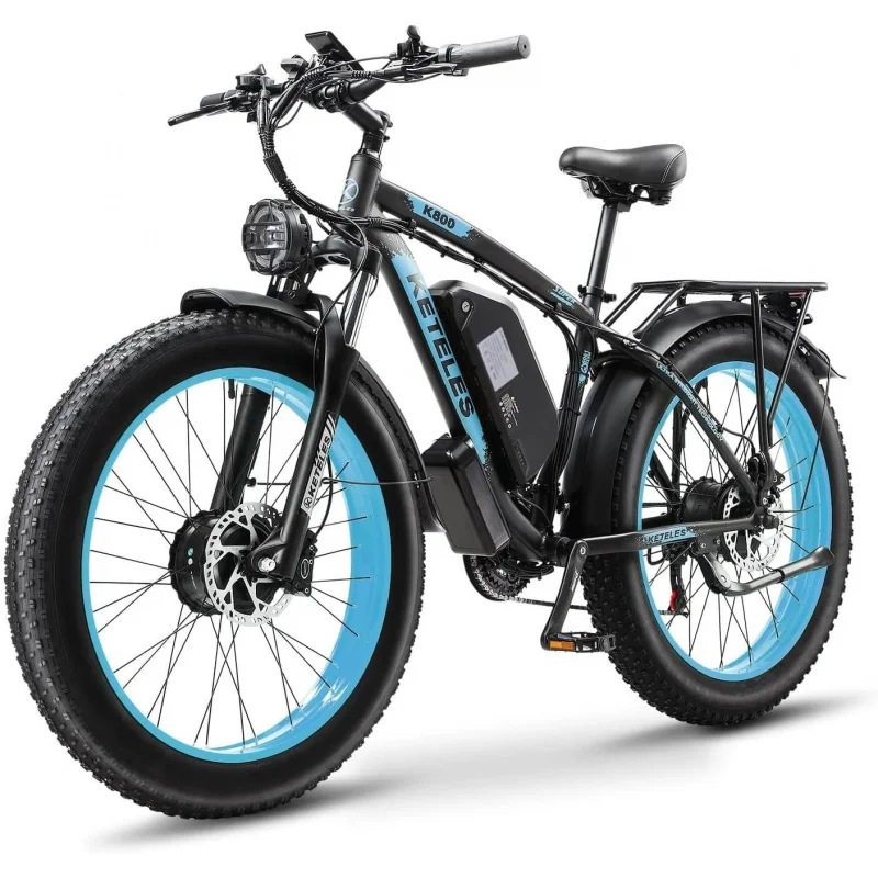 Keteles K800 2000W dual-motor electric bicycle 23ah removable lithium battery 26-inch fat tires hydraulic braking system (Black